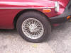 A photo of MGB wire wheel